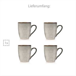  4-tlg. Kaffeebecher Capri grau Grau - Stein - 23 x 14 x 34 cm