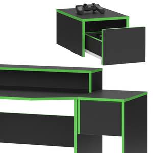 Bureau ordinateur Kron noir/vert set 2 Vert