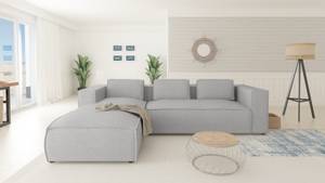 Ecksofa Orion mit Ottomane Grau - Massivholz - Textil - Holz teilmassiv - 262 x 64 x 176 cm