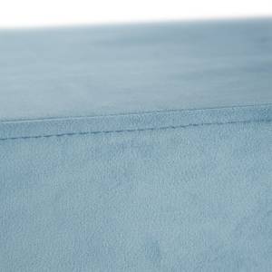 Banquette large en velours Bleu - Doré - Bois manufacturé - Métal - Textile - 60 x 40 x 44 cm