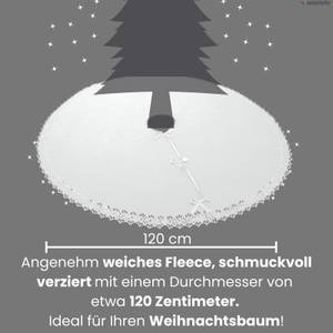 Weihnachtsbaumdecke 120 cm Fleece weiß Weiß
