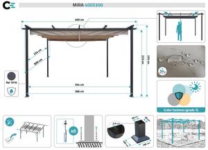 Pergola MIRA Freistehend Beige