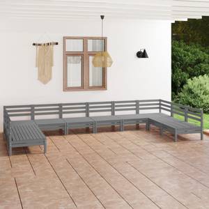 Garten-Lounge-Set Grau - Massivholz - Holzart/Dekor - 64 x 63 x 64 cm