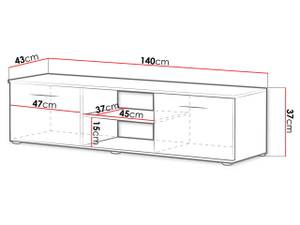 TV-Lowboard Soho S04 Schwarz - Hochglanz Schwarz