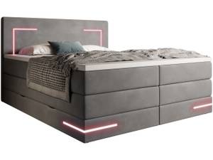 Boxspringbett ESTERO mit Bettkasten Anthrazit - Breite: 200 cm - Wendbar H2/H3