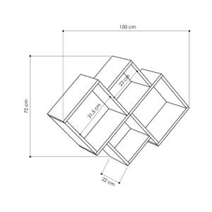 Wandregal OYO - Anthrazit Grau Grau - Holzwerkstoff - 100 x 72 x 22 cm