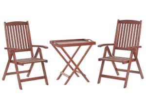 Bistro Set TOSCANA 3-tlg Eiche Dunkel - Rot