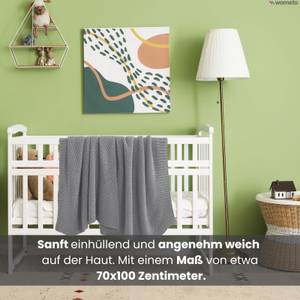 Baby-Strickdecke Babydecke ✓OEKO-TEX Grau - Textil - 70 x 100 x 0 cm