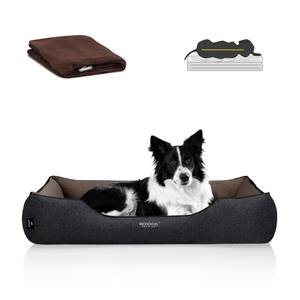 Lit orthopédique pour chien CLARA Noir - Marron - 75 x 25 x 110 cm