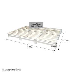 Familienbett mit Lattenrost 2050 Weiß