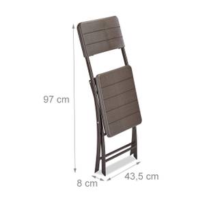 Chaises de jardin jeu de 2 effet optique Marron - Métal - Matière plastique - 44 x 82 x 47 cm