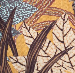 Kissenbezug safran Floral Blätter Gelb - Textil - 45 x 45 x 45 cm