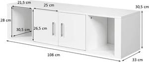 Hängeschrank Wandschrank Weiß - Holzwerkstoff - 33 x 31 x 108 cm