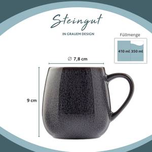 Kaffeebecher Set Bali 4 tlg. Grau - Stein - 8 x 9 x 8 cm