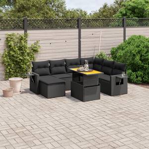 Gartensitzgruppe K3607(8-tlg) Schwarz - Massivholz - 69 x 62 x 62 cm