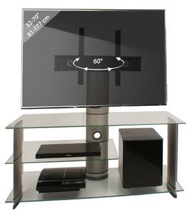 TV-Rack Subuso Silber - Durchscheinend - Höhe: 106 cm