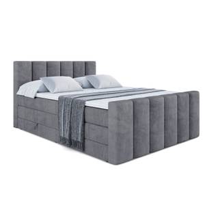 Boxspringbett BOXI1-Z KING Steingrau - Breite: 180 cm