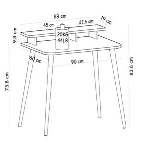 Bureau Réglable en Hauteur Odense 75 x 120 x 60 cm [en.casa]