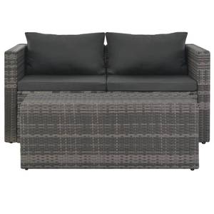 Gartensofa-Set Grau - Metall - Polyrattan - 48 x 36 x 100 cm