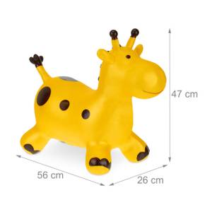 Hüpftier Giraffe Braun - Gelb - Kunststoff - 26 x 47 x 56 cm
