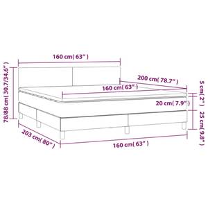 Boxspringbett 3017290-4 Dunkelblau - Breite: 160 cm