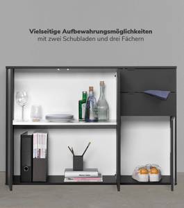 Mehrzweckschrank + Kommode, 2-teilig Schwarz