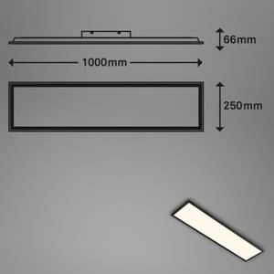 CCT LED Panel, schwarz, 1x LED + RGB Schwarz - Metall - 25 x 7 x 100 cm