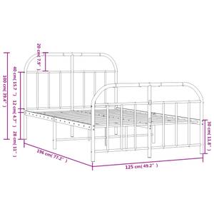 Bettgestell 3029566-3 Schwarz - 125 x 196 cm