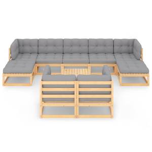 Garten-Lounge-Set (10-teilig) 3009744-1 Grau - Holz