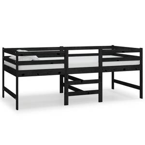 Demi-lit mezzanine 3008457 Noir - Bois massif - Bois/Imitation - 98 x 81 x 204 cm