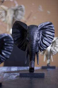 Ornament Elephant Schwarz - 20 x 49 x 39 cm