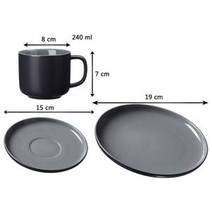 Kaffeeservice Jasper 12er Set Schwarz