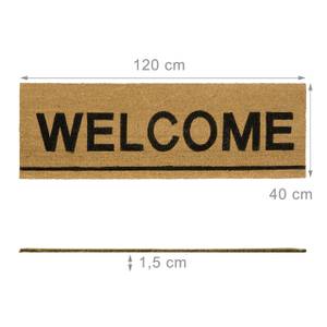 Paillasson long fibres de coco WELCOME Noir - Marron - Fibres naturelles - Matière plastique - 120 x 2 x 40 cm