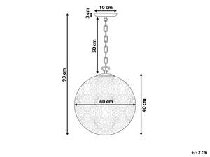 Lampe suspension MURES Beige - Doré - Blanc - Métal - 40 x 93 x 40 cm