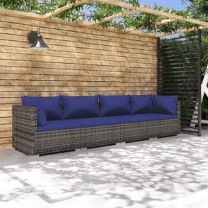 Salon de jardin (lot de 4) 3013629-8 Bleu - Bleu foncé - Gris