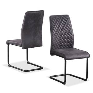 Chaise de salle à manger THEO Anthracite - Lot de 2