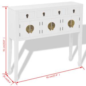 Sideboard MIAN china Konsolentisch Weiß - Massivholz - 95 x 91 x 24 cm