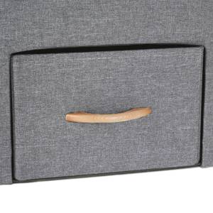 Graue Sitzbank mit 2 Schubladen Braun - Grau - Holzwerkstoff - Kunststoff - Textil - 80 x 40 x 40 cm