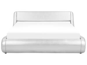 Doppelbett AVIGNON Silber - 205 x 85 x 221 cm - Kunstleder - Hochglanz