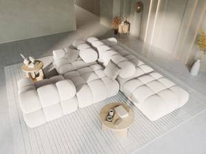 modulares Sofa BELLIS 4 Sitzplätze Hochglanz Beige