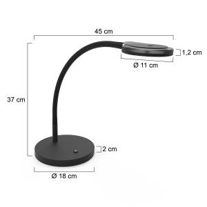 Tischleuchten Turound Schwarz - Metall - 18 x 45 x 27 cm