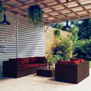 Salon de jardin (lot de 6) 3013630-3 Marron - Rouge