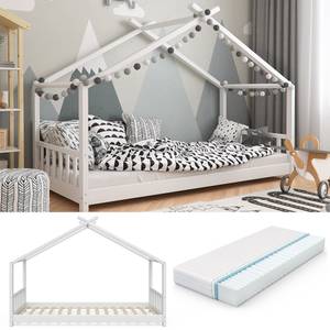 Kinderbett Design mit Matratze Weiß