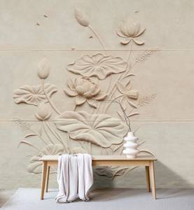 Fototapete Fiore Walls by Patel Beige - Kunststoff - Textil - 400 x 270 x 0 cm