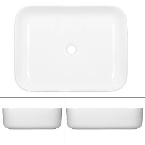Waschbecken Eckigform 505x395x135mm Weiß Weiß - Keramik - 40 x 14 x 51 cm