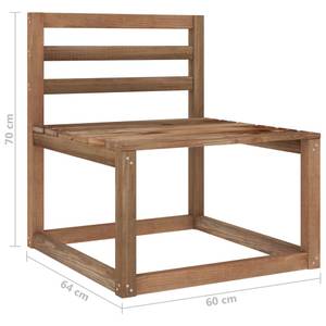 Gartenmöbel-Set (2-teilig) Braun - Massivholz - Holzart/Dekor - 60 x 70 x 64 cm