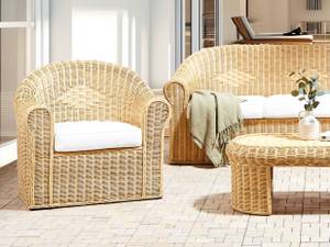 Gartenstuhl LIVADEIA Blau - Weiß - Rattan - 90 x 82 x 75 cm