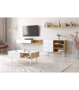 Table Basse Tulia Blanc - Bois manufacturé - 52 x 38 x 90 cm