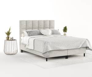 Premium Boxspringbett Anabelle Grau - Breite: 160 cm