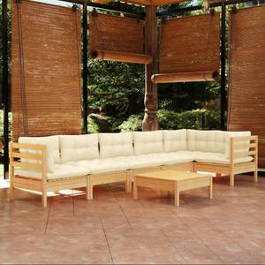 Garten-Lounge-Set Weiß - Massivholz - 64 x 29 x 64 cm